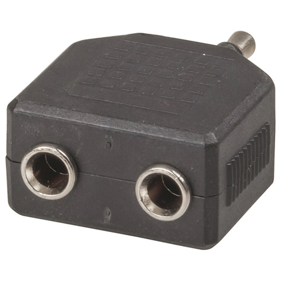 3.5mm Stereo Plug to 2 X 3.5mm Stereo Sockets Adaptor 