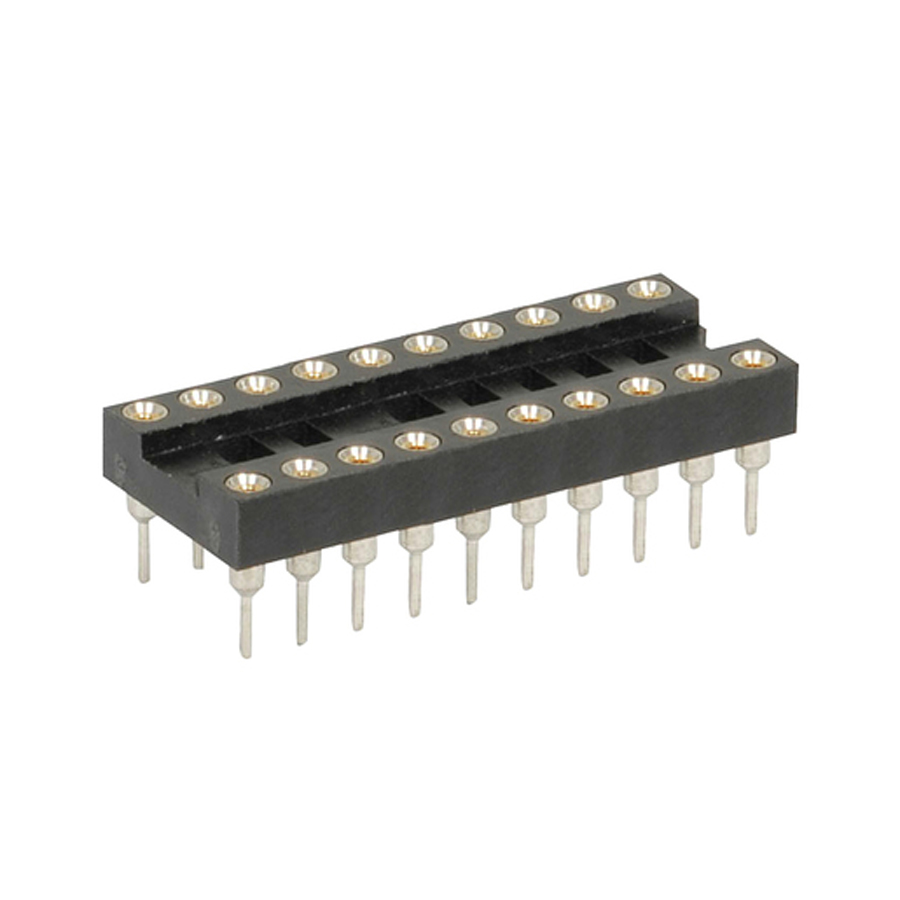 20 Pin Gold Insert Machined Pin IC Socket 