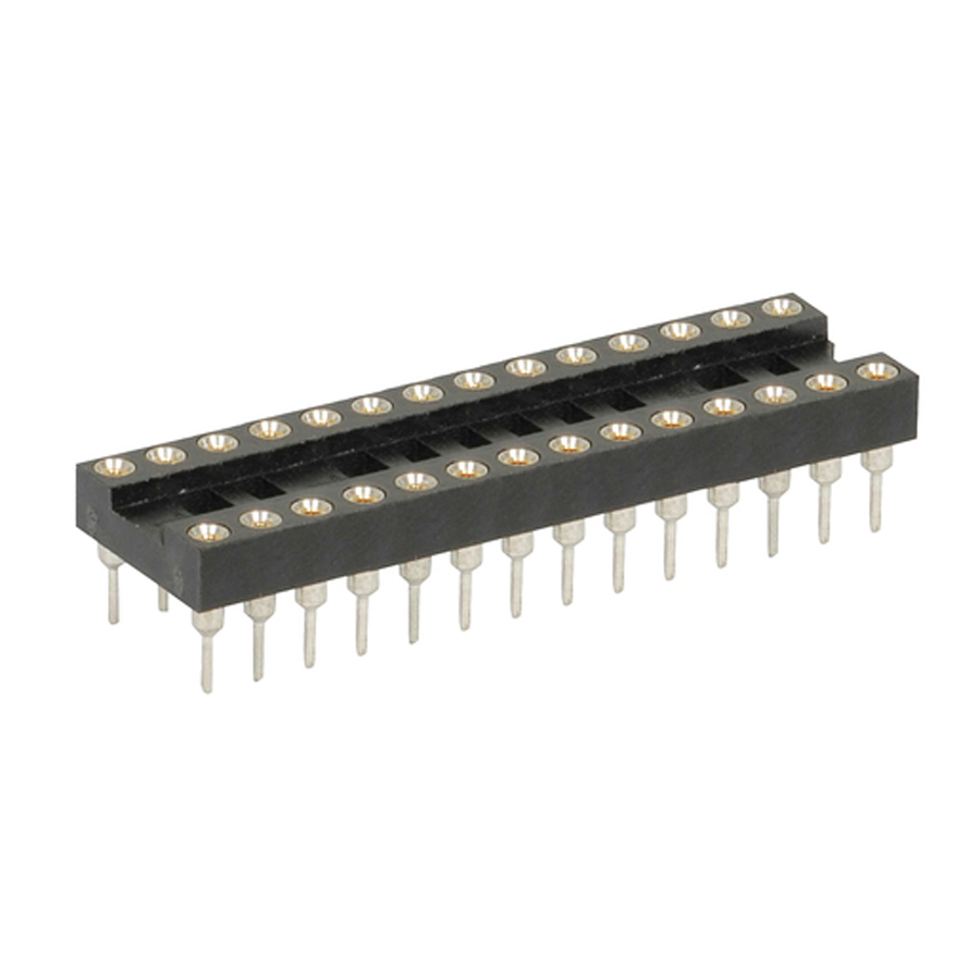 28 Pin Gold Insert Machined Pin IC Socket 
