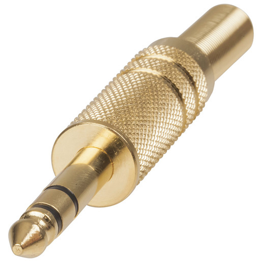 6.5mm Gold Stereo Plug WITH SPRING 