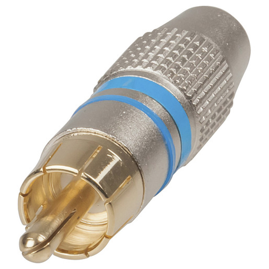 Quality Gold RCA Plugs - Blue 