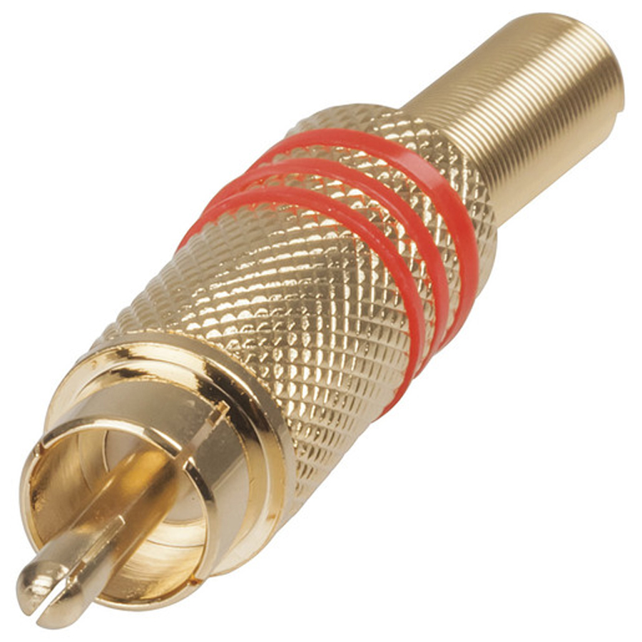 Gold Plated RCA Line Plug - Red 