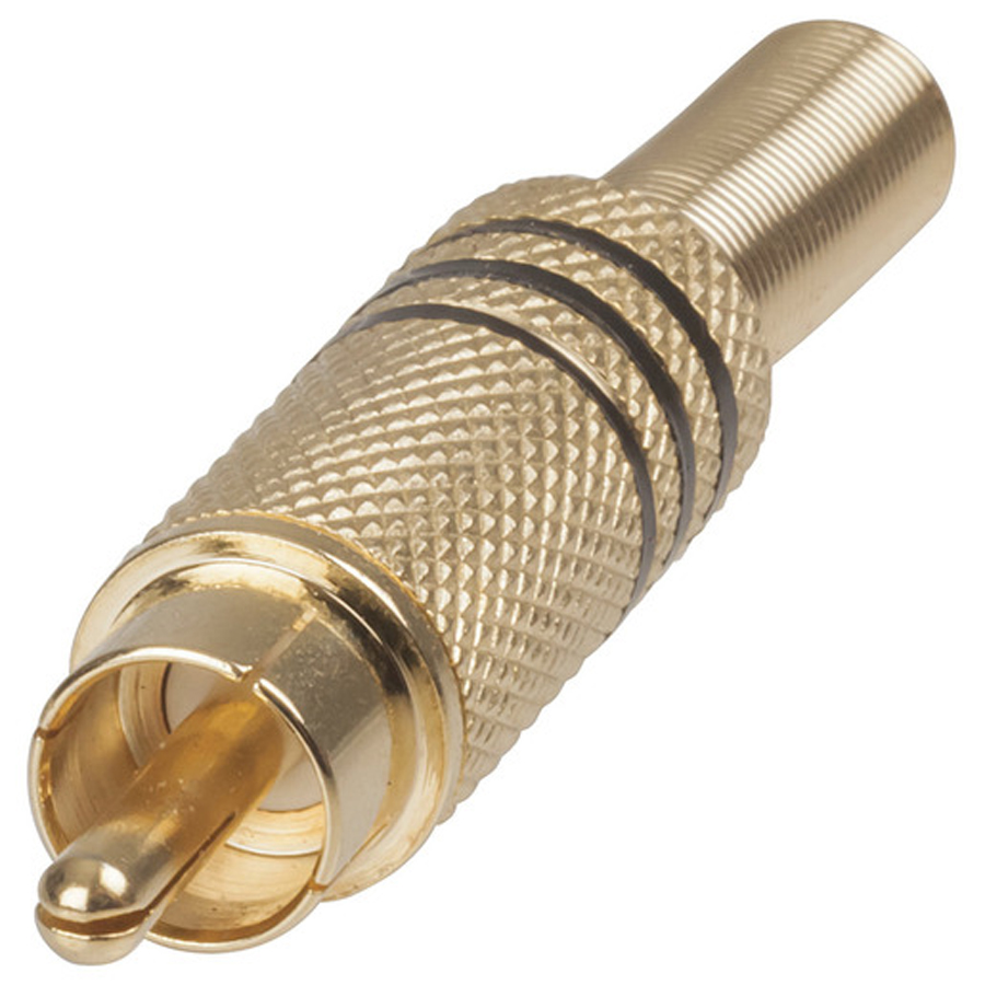 Gold Plated RCA Line Plug - Black 