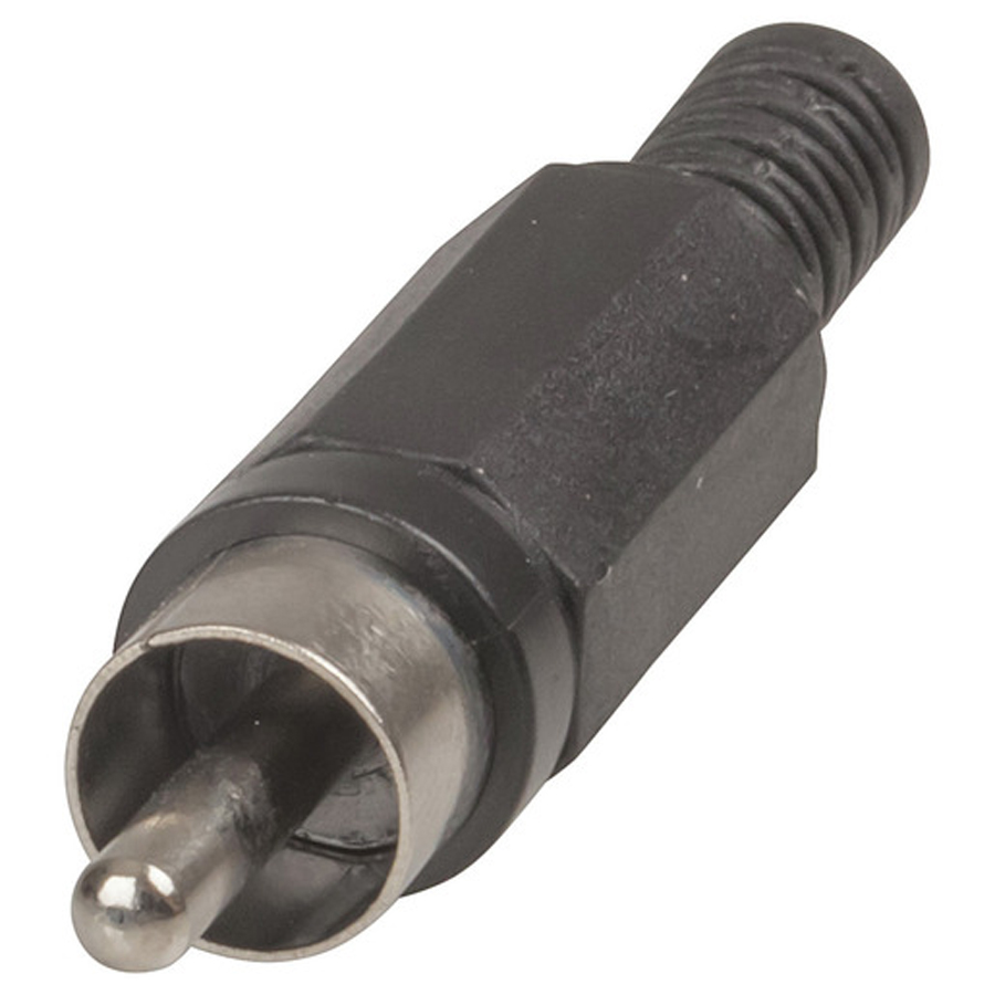 Black RCA Plug - PLASTIC 