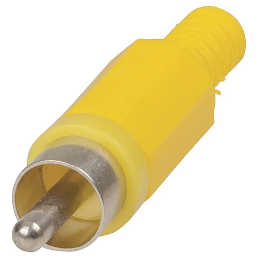 Yellow RCA Plug - PLASTIC 