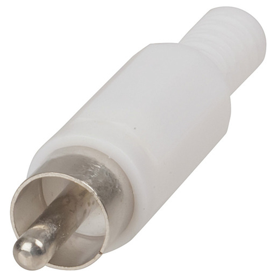 White RCA Plug - PLASTIC 