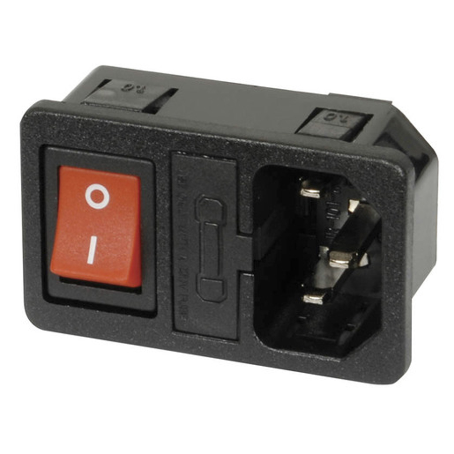 IEC Fuse Chassis Male Power Plug with Switch 