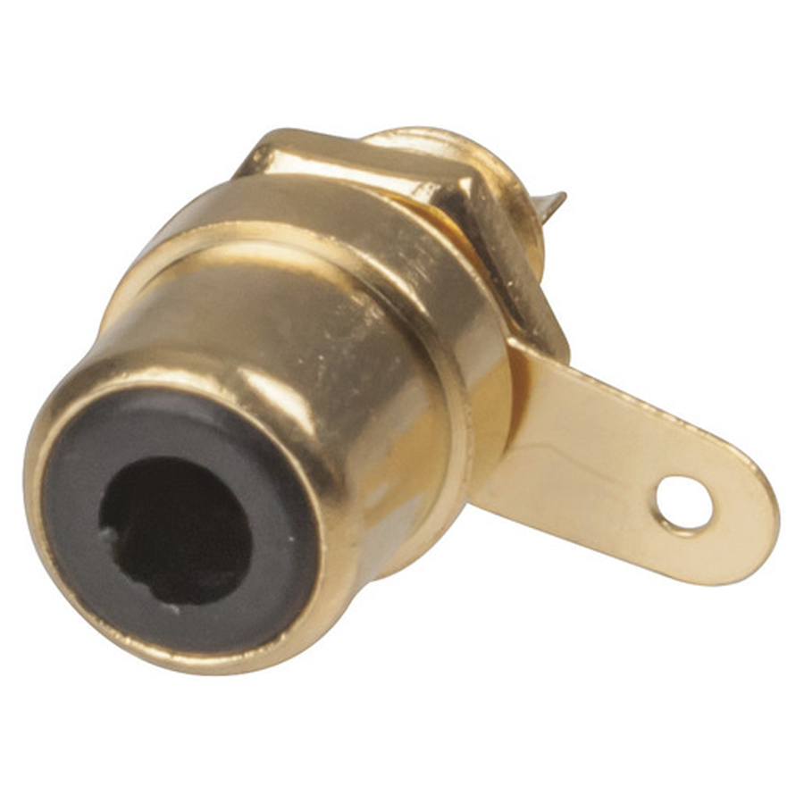 Black - Gold Plated RCA Chassis Socket 