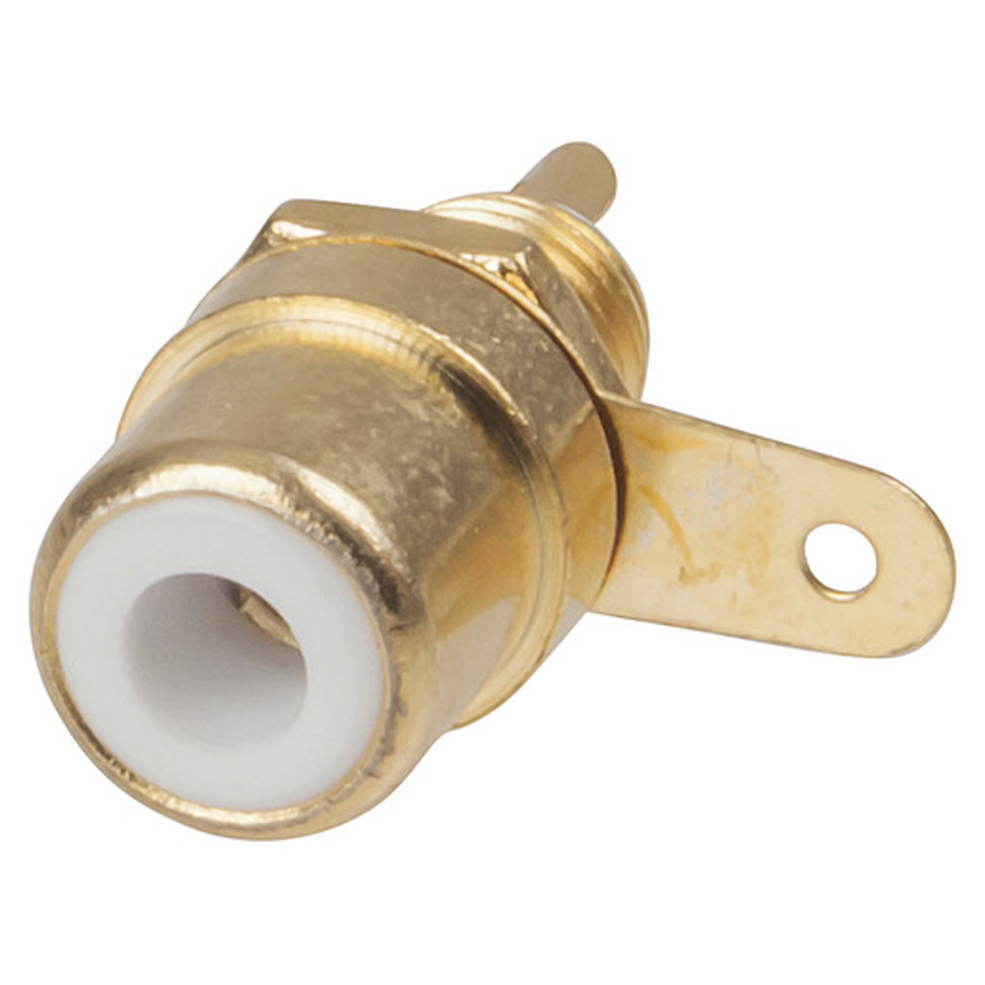 White Gold-Plated RCA Chassis Socket 