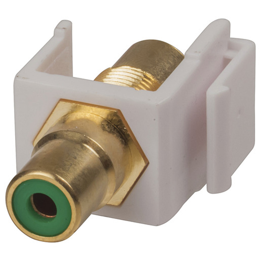 RCA Green Keystone Insert Gold Plated 