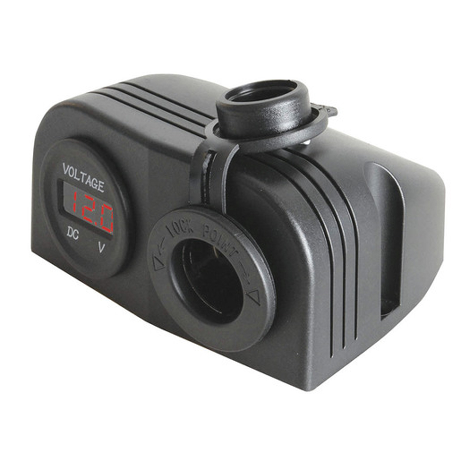 Marine Grade Lighter Socket and LED Voltmeter 