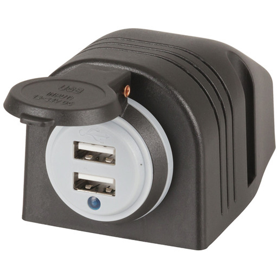 4.2A 2 Port USB Charger with Dust Cap &amp; Power Indicator 