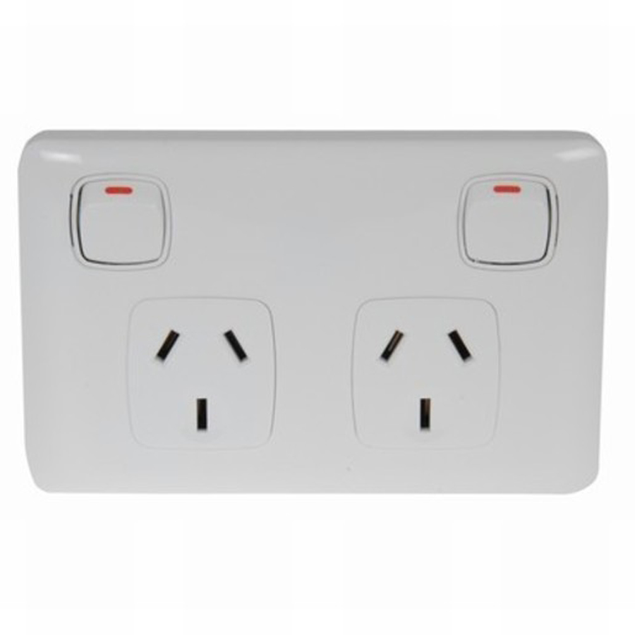 10A Double GPO Power Point with 2 Pole Switching 