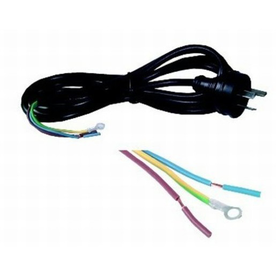 3pin Mains Plug to Bare Wires - 1.8m 