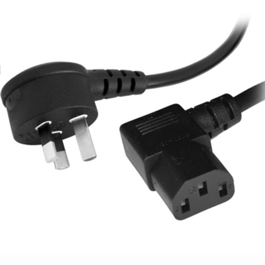 0.5m Cable - 3pin Mains Right Angle Plug to IEC C13 Right Angle Female 