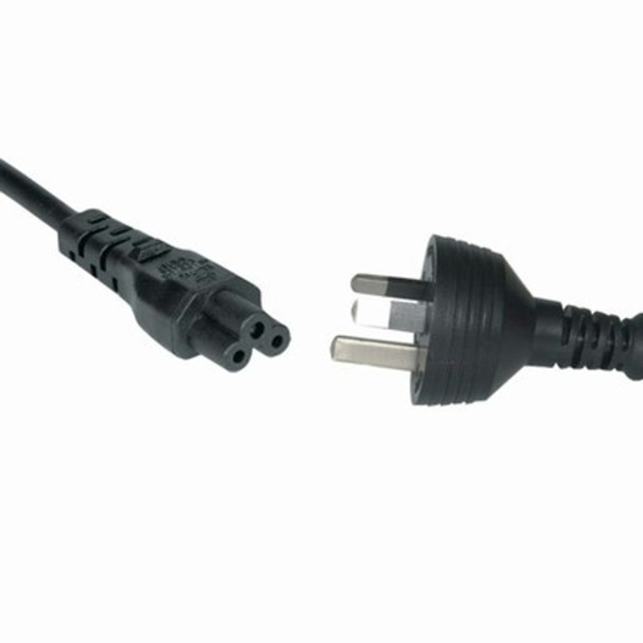 3pin Mains Plug to IEC C5 (clover leaf) - 1.8m 