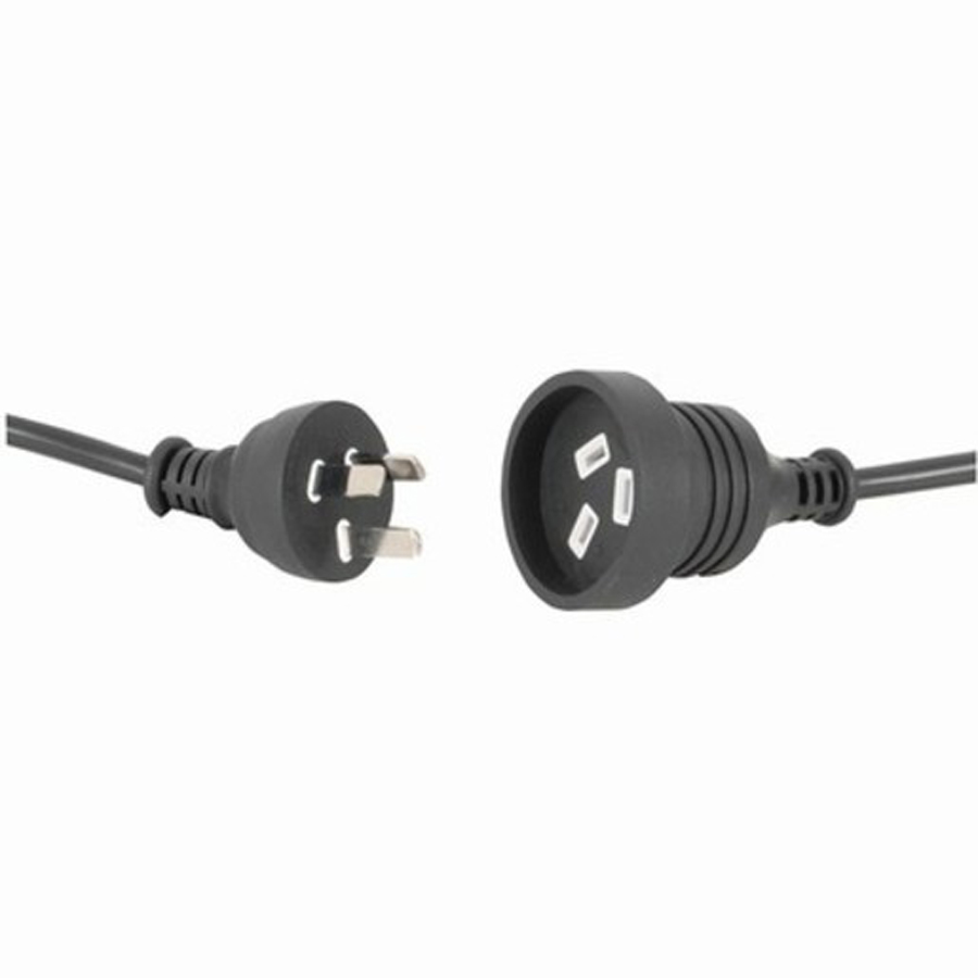 10m Black Mains Extension Cable 