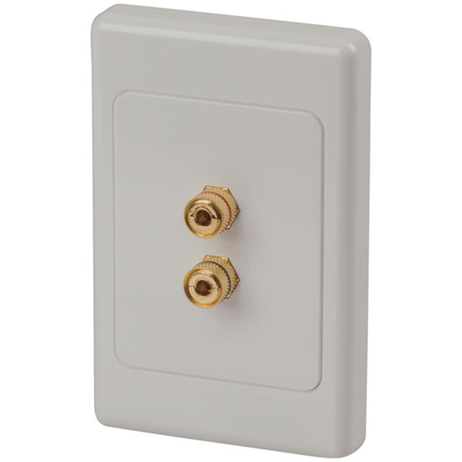 Gold SCREW TERMINALS ON LARGE WALLPLATE x2 