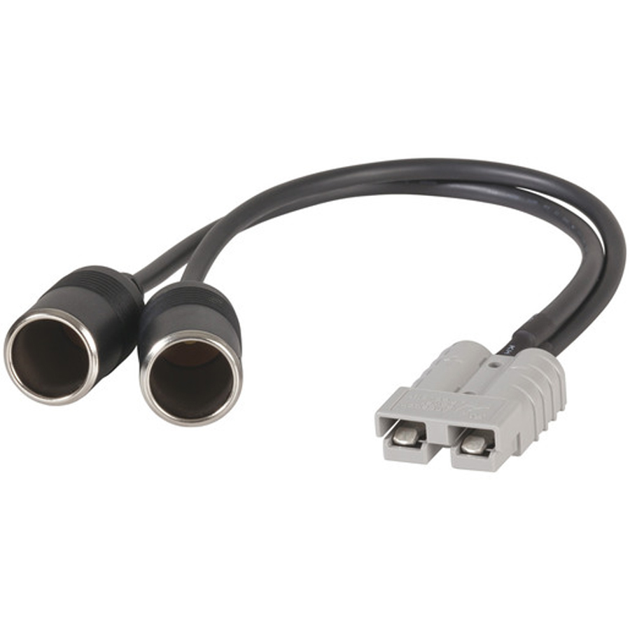 50A battery connector to 2 x 15A Cigarette Lighter Sockets 