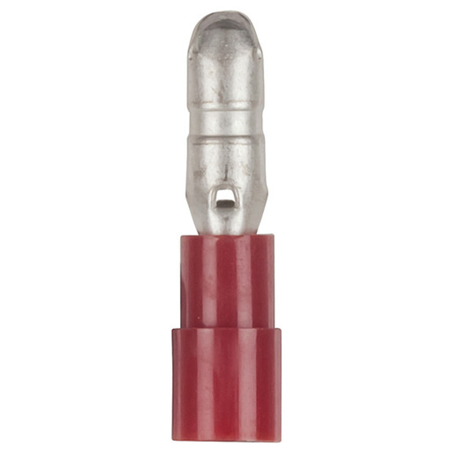 4mm Red Male Bullet Style Crimp Terminal - Pk.8 