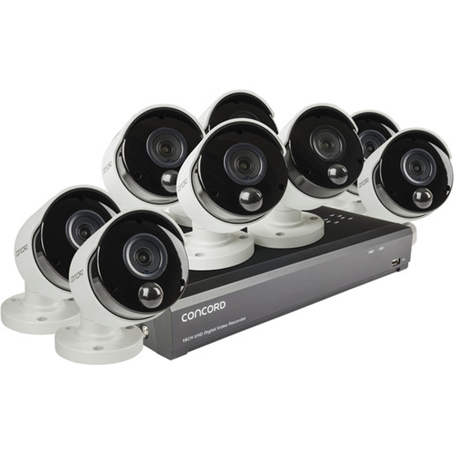 Concord 16 Channel HD DVR Package - 8x1080p PIR Cameras 