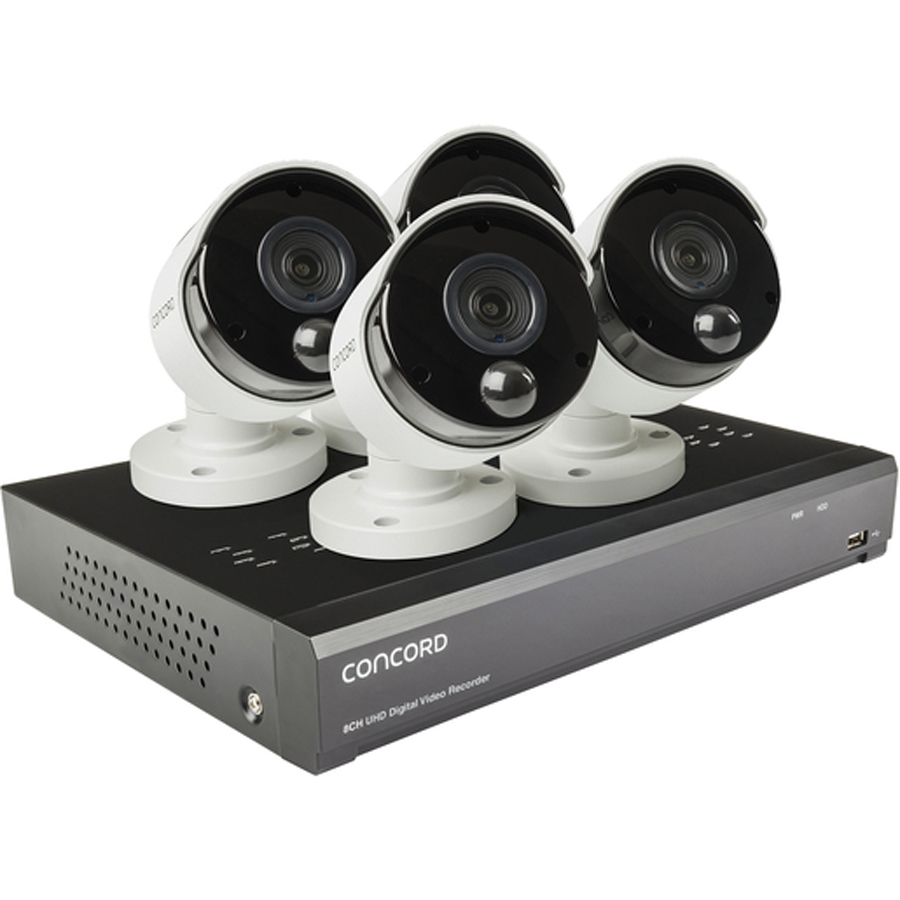 Concord 8 Channel 4K DVR Package - 4x4K Cameras 