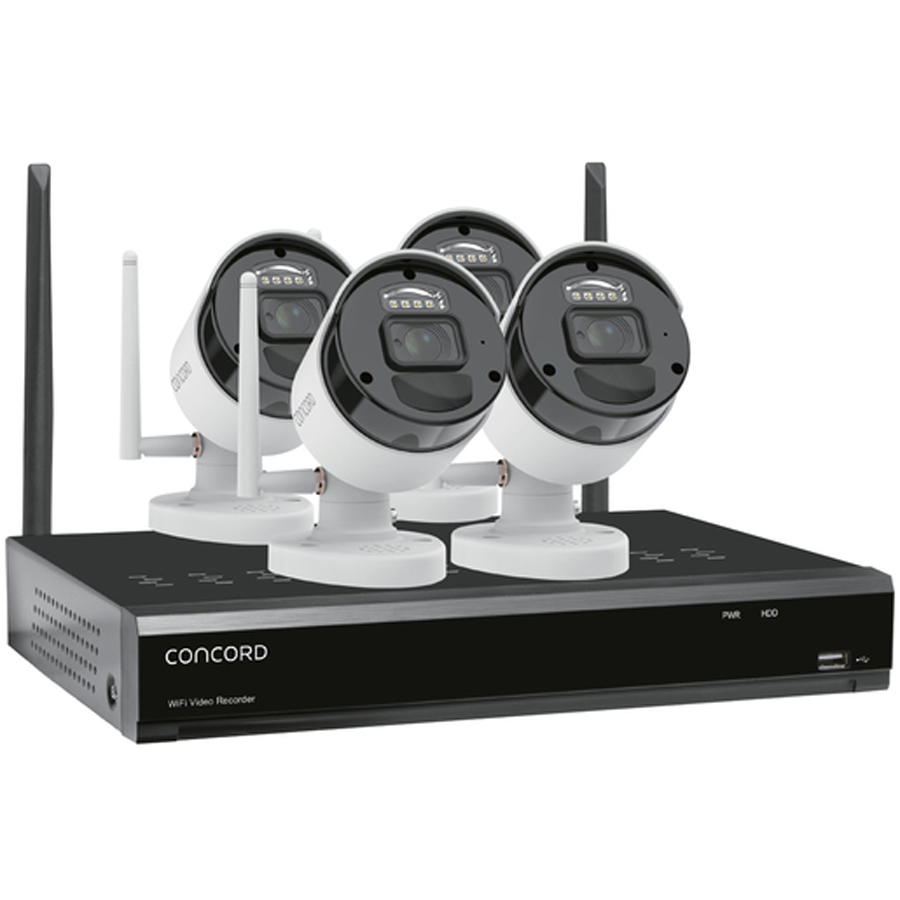 Concord 8 Channel Wireless NVR Kit with 4 x 1080p Cameras 