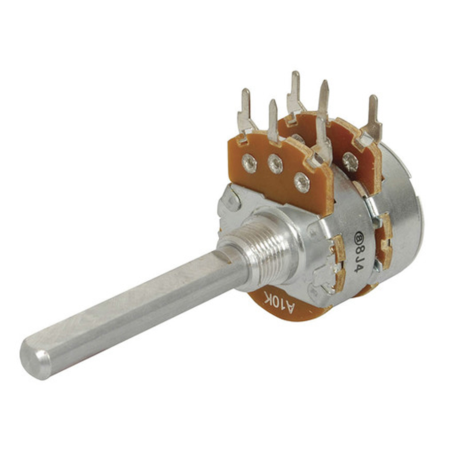 100k Ohm Logarithmic (A) Double Gang 24mm Potentiometer 