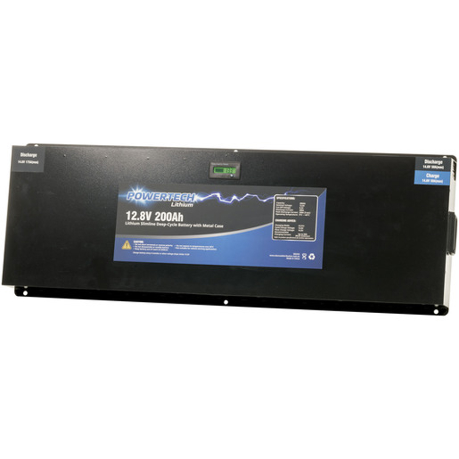 12.8V 200Ah Lithium Slimline Deep Cycle Battery with Metal Case 