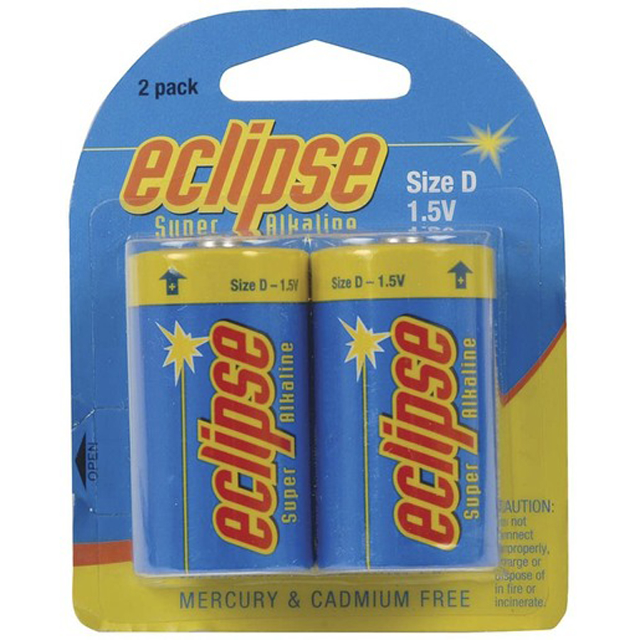 Eclipse D size Alkaline Batteries - Pack of 2 