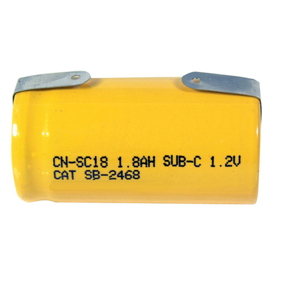1.8Ah Sub C Rechargeable Ni-CD Battery - Solder 