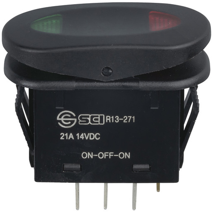 IP65 SPDT Centre Off Rocker Switch Illuminated 