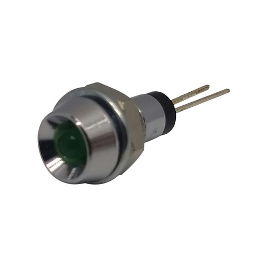 Chrome Bezel with 3mm Green LED 