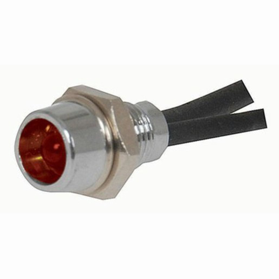 24V Chrome Bezel LED Red 