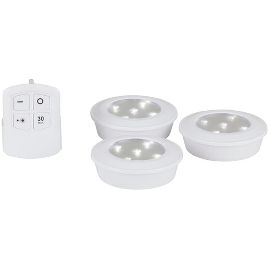 Remote Controlled LED Puck Light Triple Pack 