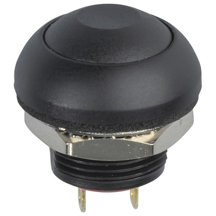 IP67 Rated Dome Pushbutton Switch Black 