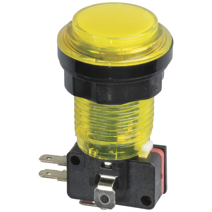 Yellow Arcade Button Switch with LED Illumination 