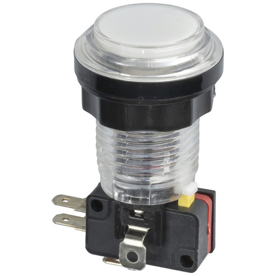 White Arcade Button Switch with LED Illumination 