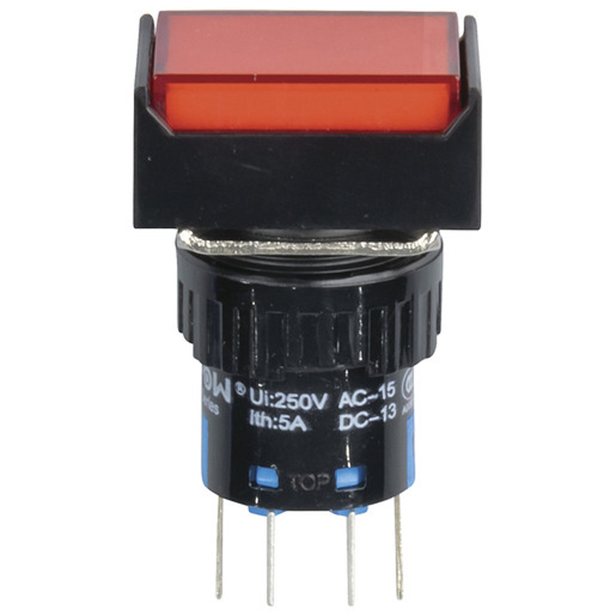 DPDT Illuminated Pushbutton IP65 Red 