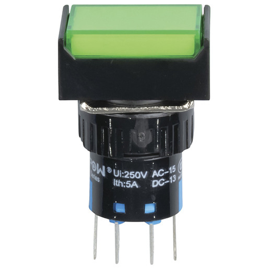 DPDT Illuminated Momentary Pushbutton IP65 Green 