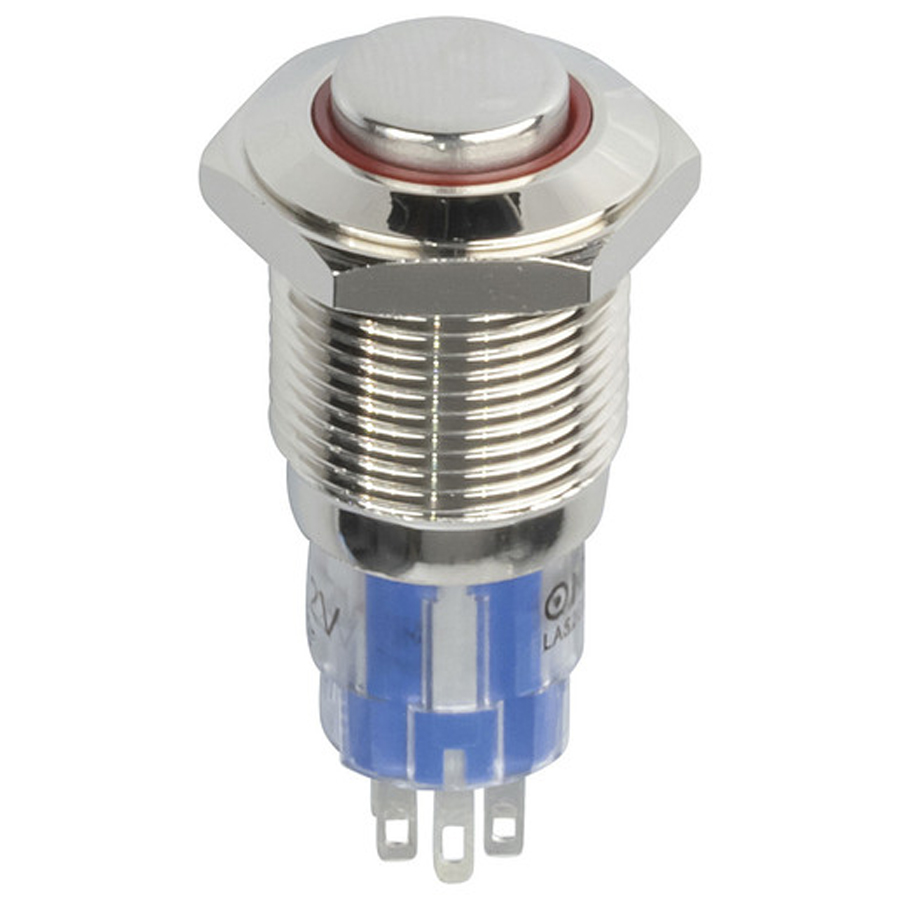 IP67 Rated Iluminated Pushbutton Switch Red 