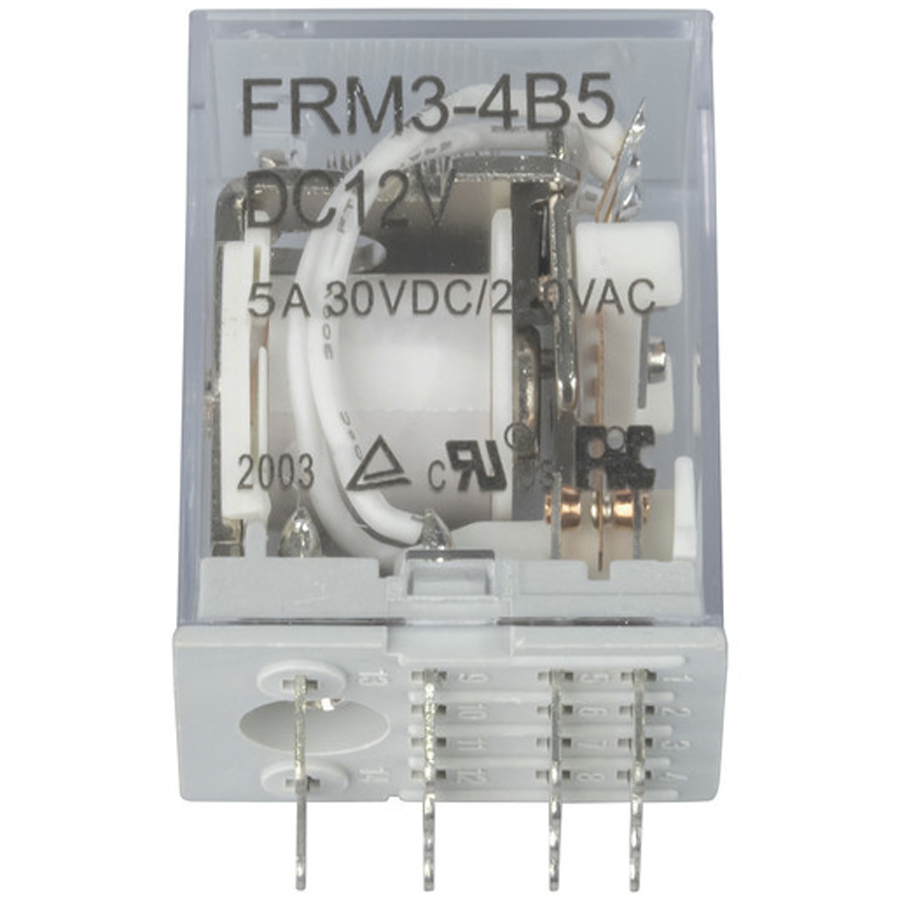 12VDC 4PDT Relay - 5A 240VAC30VDC Contacts 