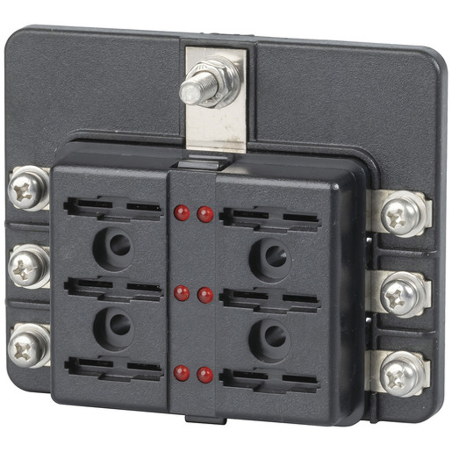 6 Way Blade Fuse Block - Screw Terminal Connection 