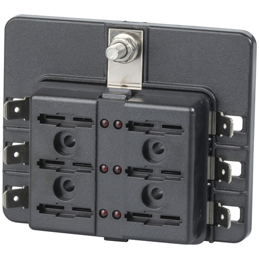 6 Way Blade Fuse Block - Spade Terminal Connection 