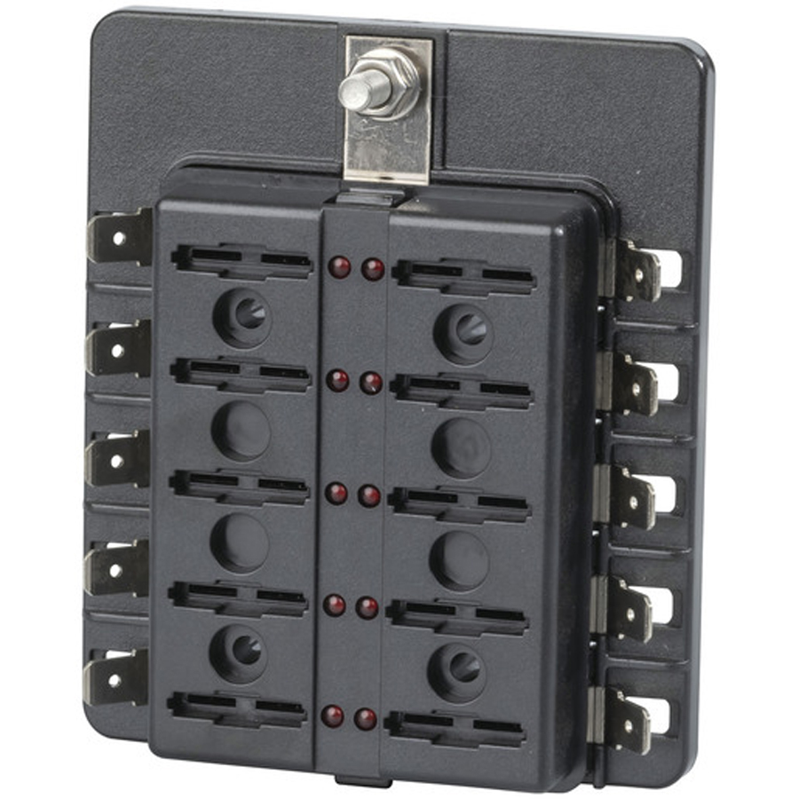 10 Way Blade Fuse Block - Spade Terminal Connection 