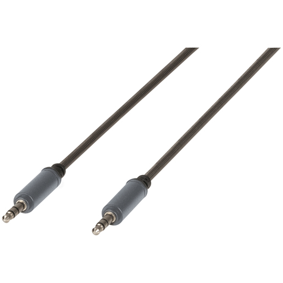 3.5mm Stereo Plug to Plug Armoured Audio Cable - 1m 