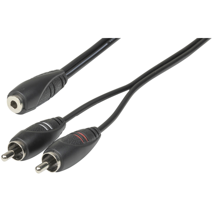 3.5mm Stereo Socket to 2 x RCA Plugs 