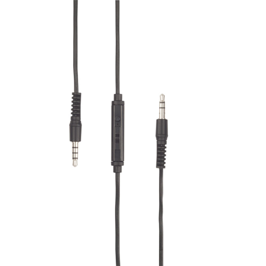 3.5mm Plug to Plug Cable with Microphone and Volume Control - 1m 