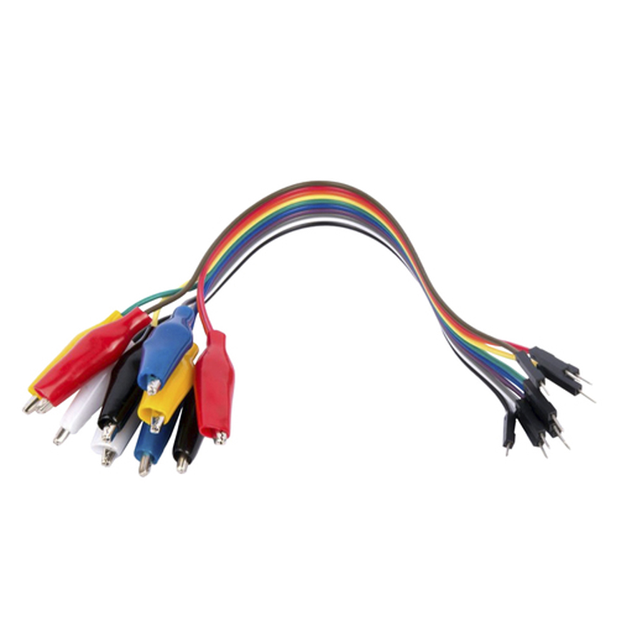10 Piece Jumper Lead Set - Alligator Clip to Pin 