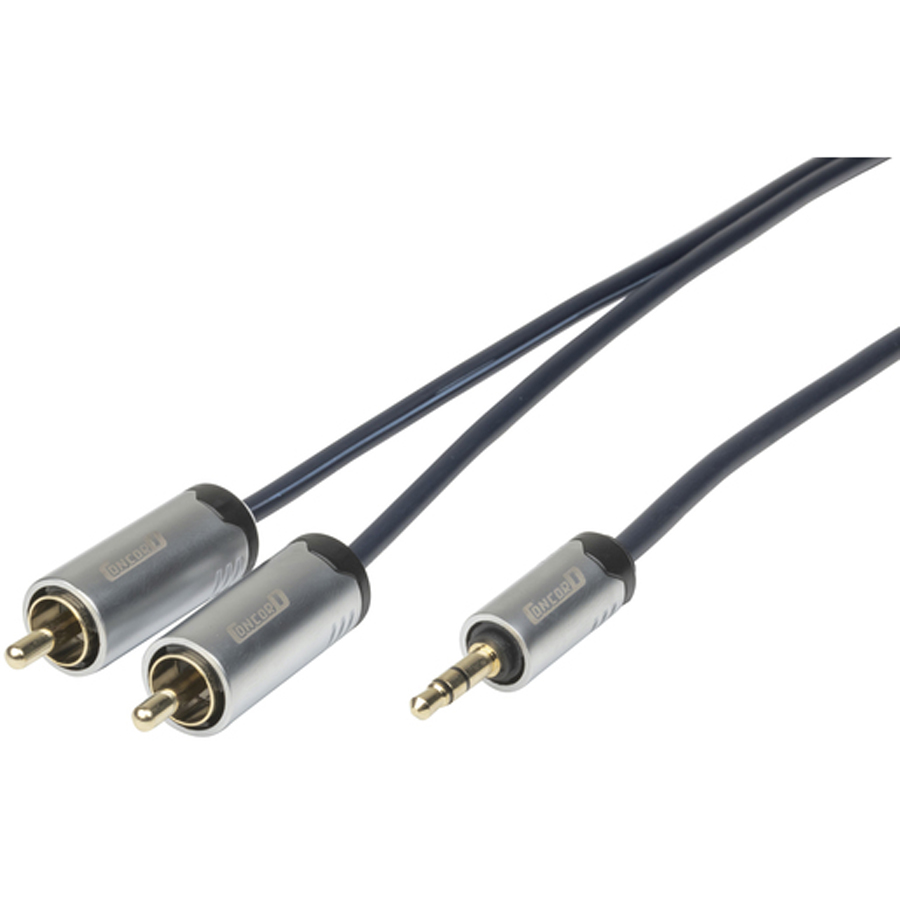 3.5mm Stereo Plug to 2 x RCA Plugs HQ - 1.5m 